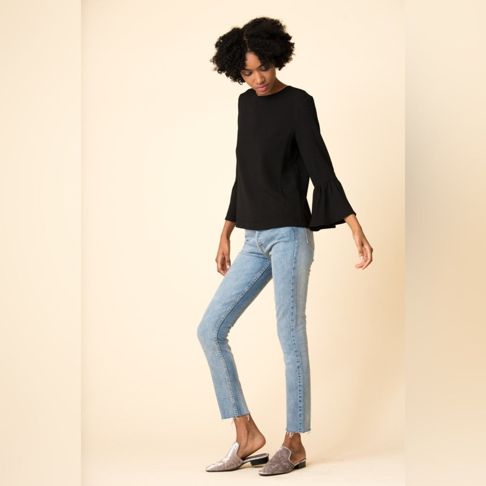 Ganni Olive Clark Blouse, size 42 (L)