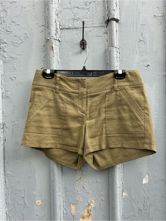 Theory linen cotton khaki shorts, size 6