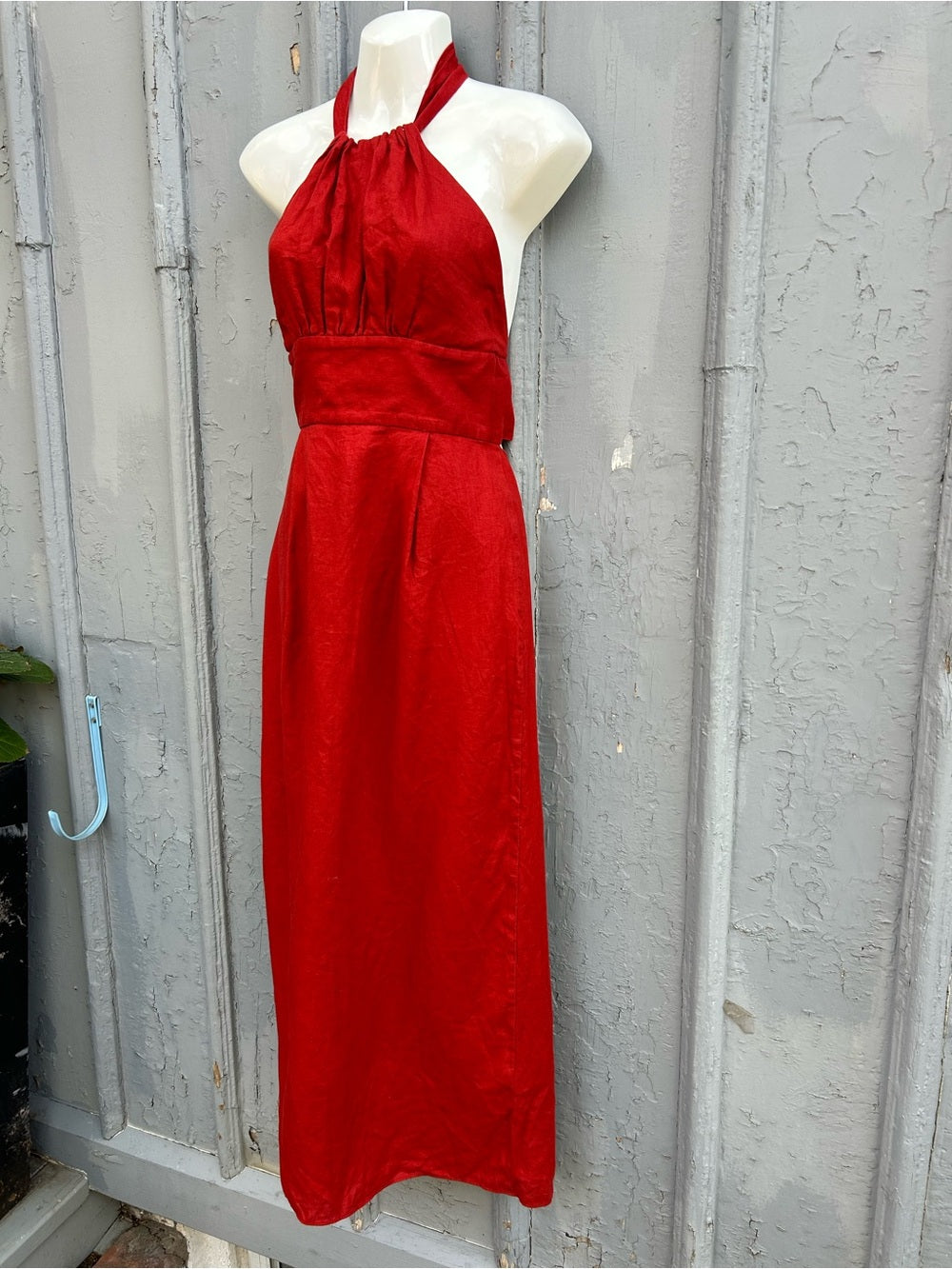 Banana Republic Rust Lisa Linen Halter Dress, size 0