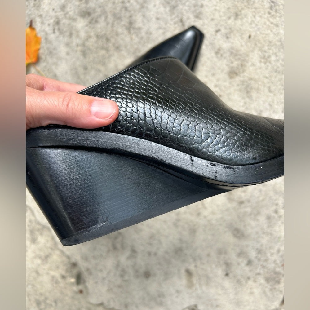 rag & bone Santiago snakeskin slide boots, size 38
