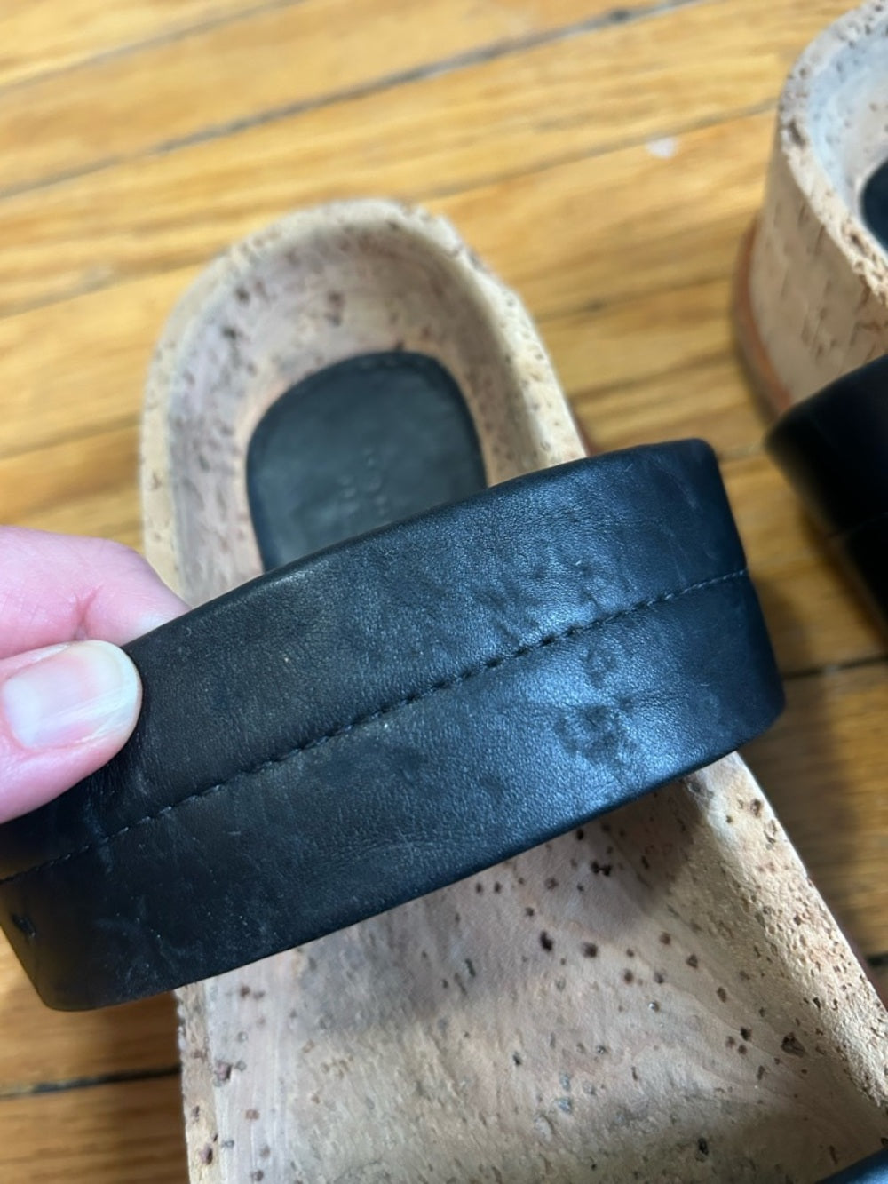 Gabriella Hearst Black Striker Sandals, size 38.5