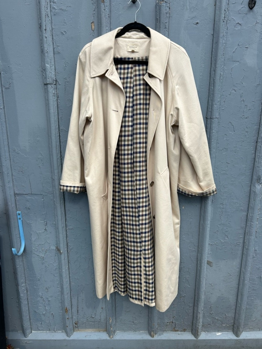 Sezane Taupe Clyde Trench Coat, size 44