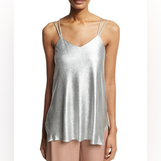 Halston Heritage Silver Strappy Camisole, size XL