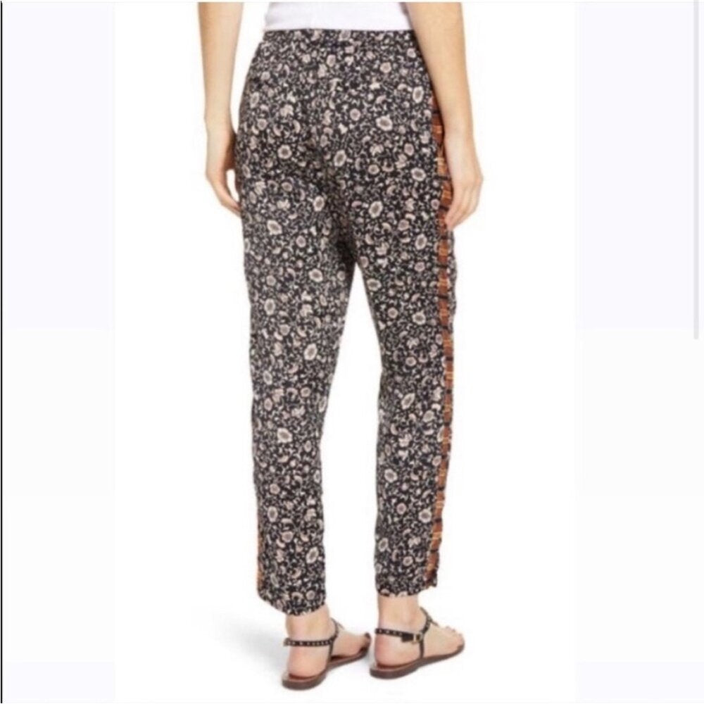 Scotch & Soda Palm Cove Striped Floral Tuxedo Silky Pants Size M