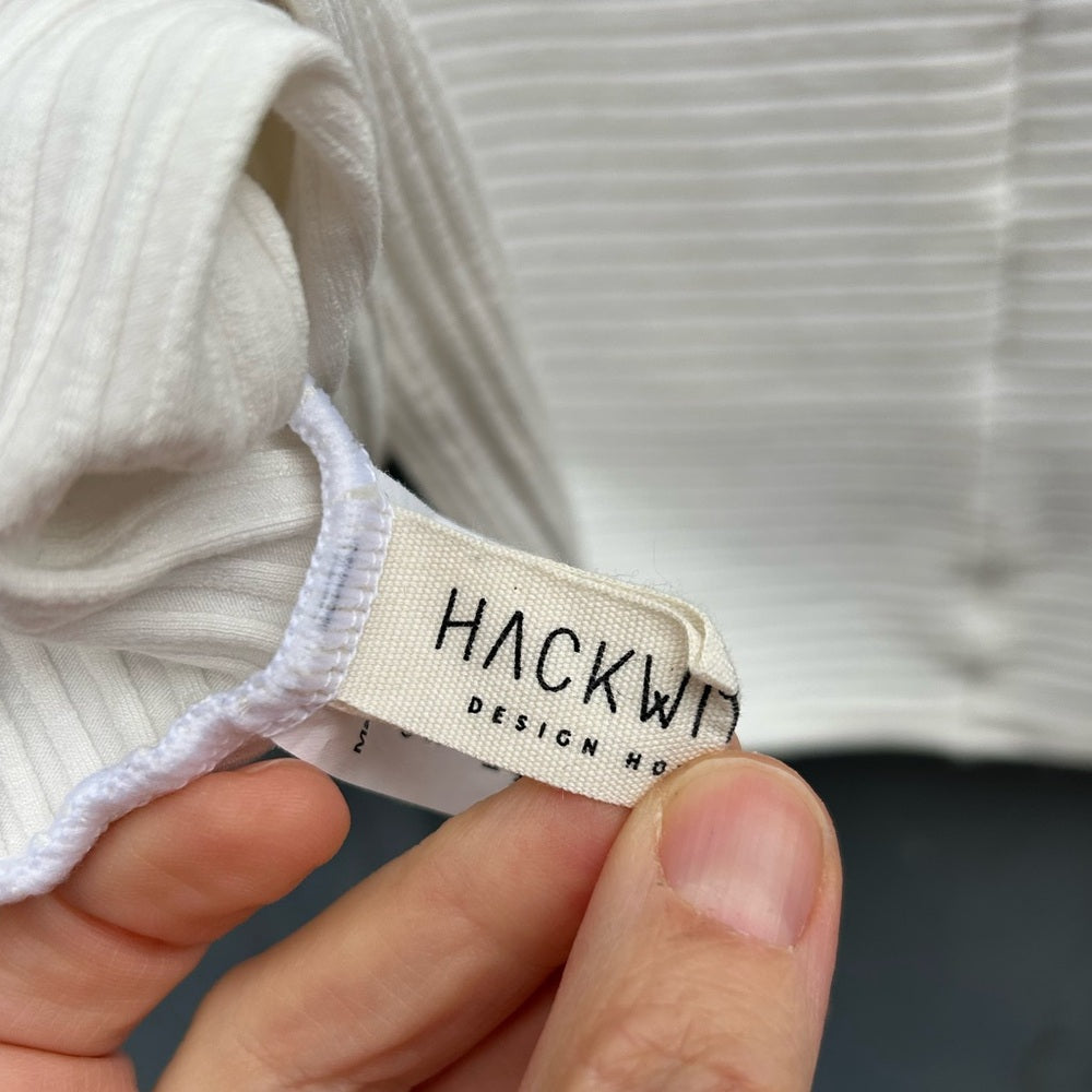 Hackwith Design House White Ribbed Tee, 1/2 (size 1X/2X)