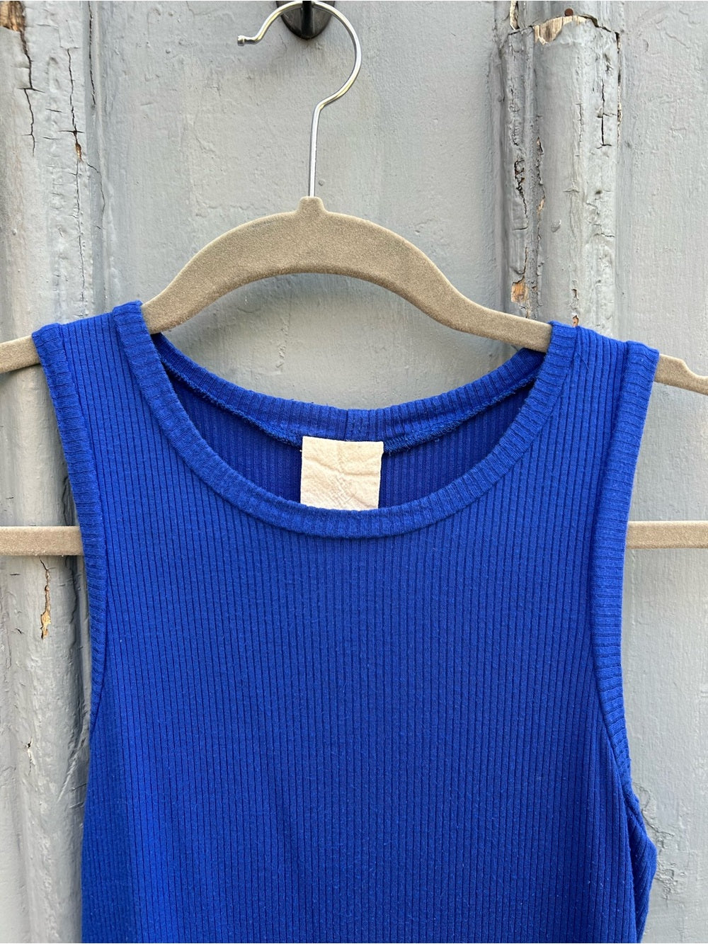 Hoi bo Blue ribbed tank, Small