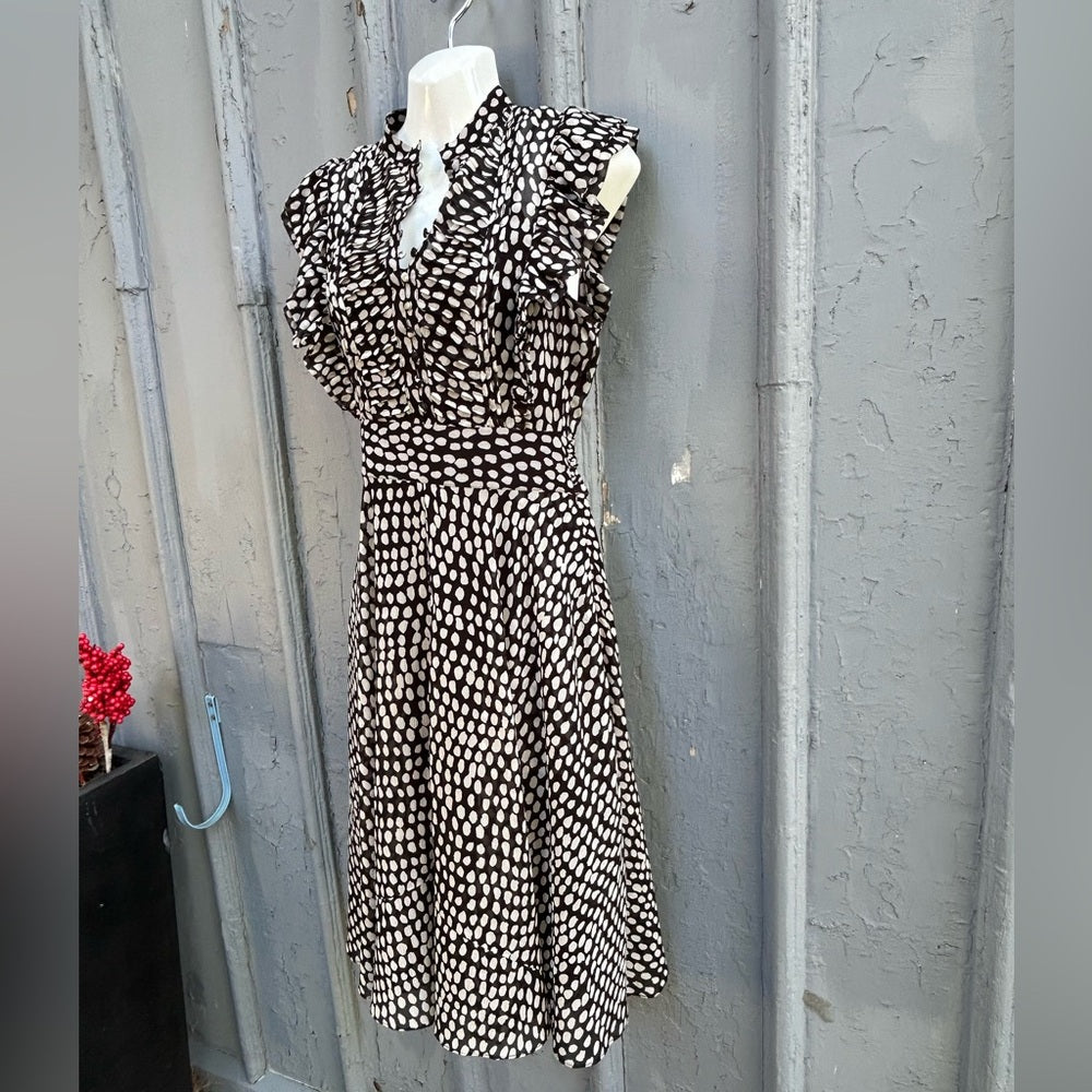 Club Monaco Saffra Printed Ruffle Dress, size 0