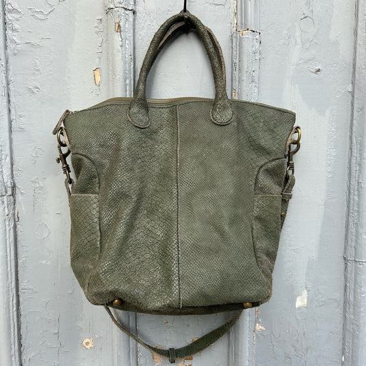 Liebskind Leather snakeskin hobo bag, 13.5”x 17”x 6.5”