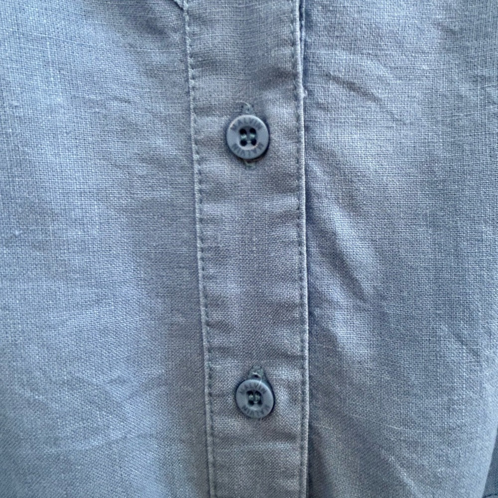 Malvin Blue Linen Midi Dress, Small