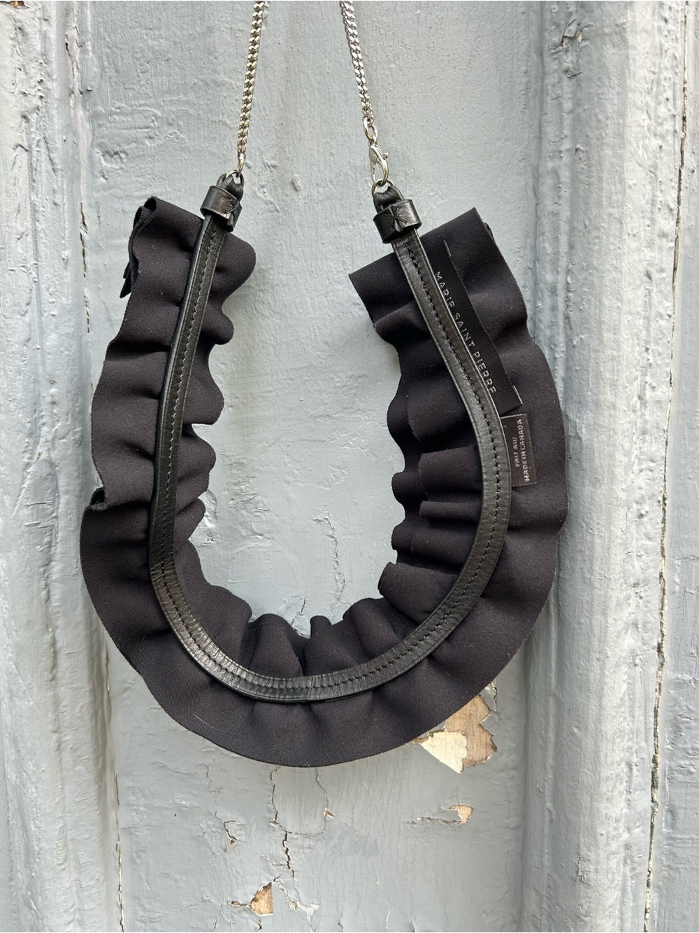 Marie Saint Pierre Black Ruffle Necklace, OS