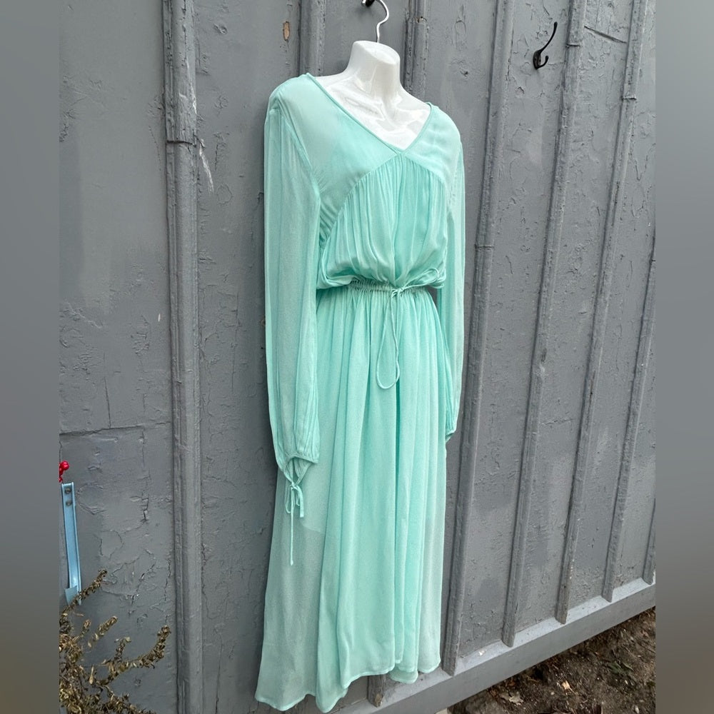 Maje Rutabaga Menthe Chiffon Maxi dress, size “2” (6/8 fits large)