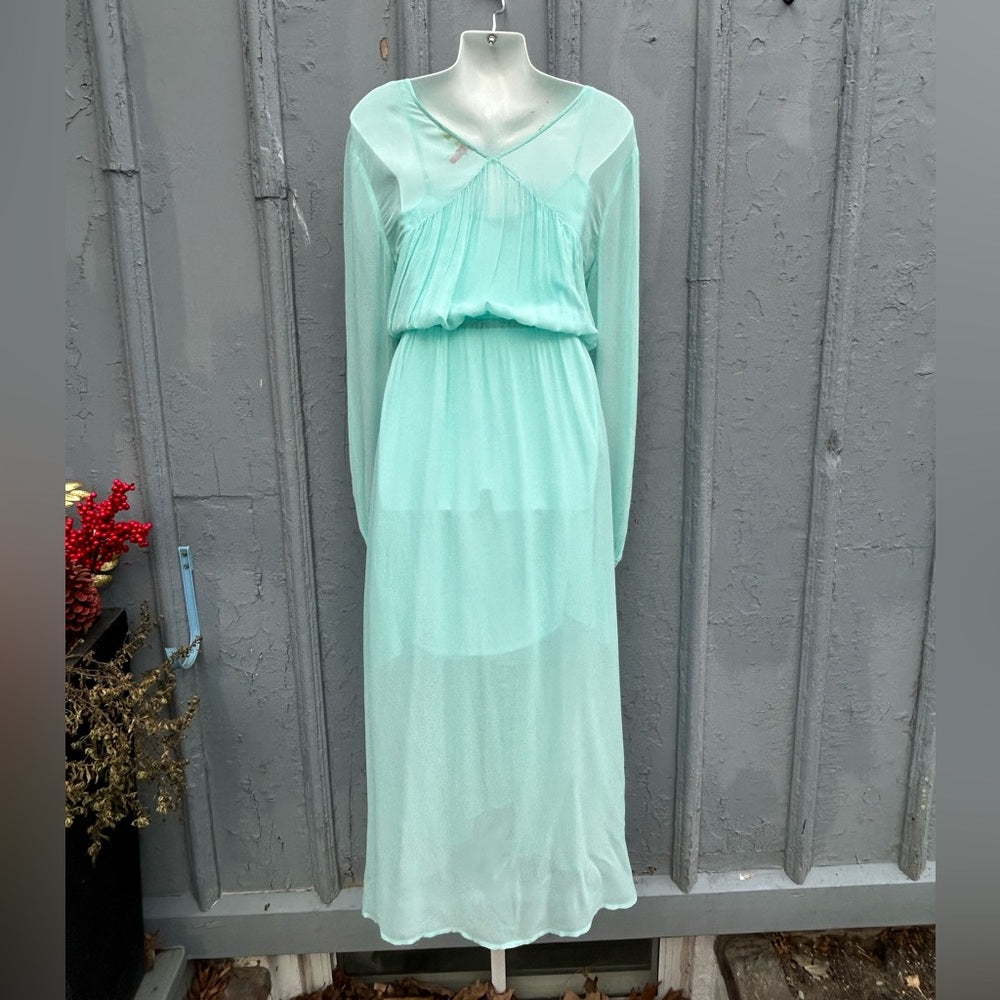 Maje Rutabaga Menthe Chiffon Maxi dress, size “2” (6/8 fits large)