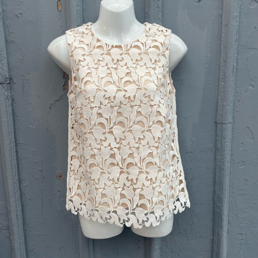 Hobbs of London Lace Overlay Sleeveless Blouse, size 4