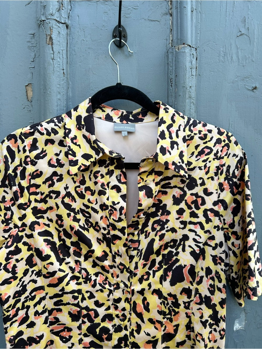 Oliver Bonas Leopard Print Shirt Dress, size 4