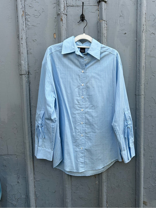 PINKO Poplin Blue Striped button down, size 42 (US6)