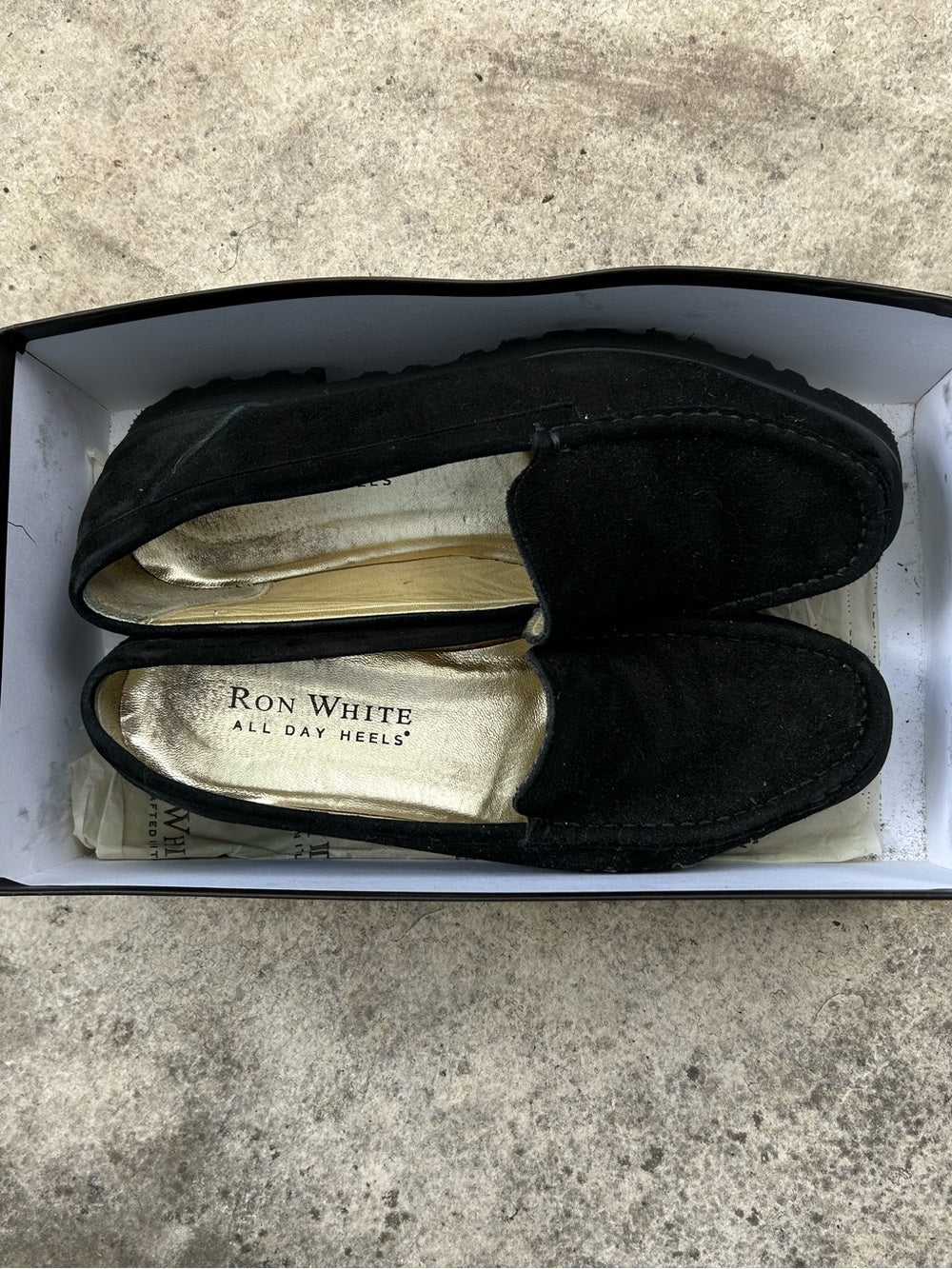 Ron White Rita Black Suede Loafer, size 38.5 (7.5 US)