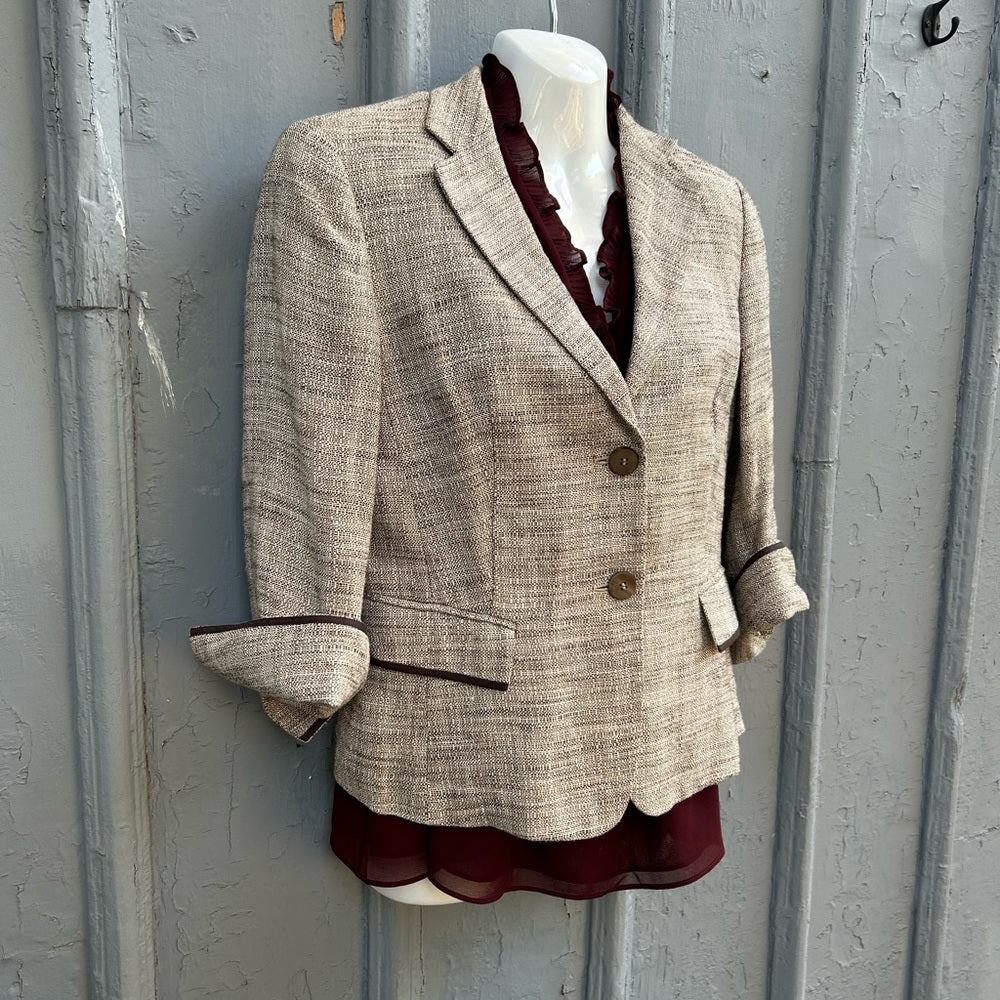 Max Mara Grey Tweed Blazer, approx size M