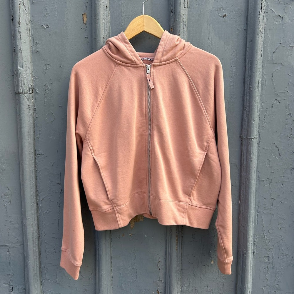 Kit and Ace Dusty Pink Pacific Coast Full Zip Cropped Hoodie, size M
