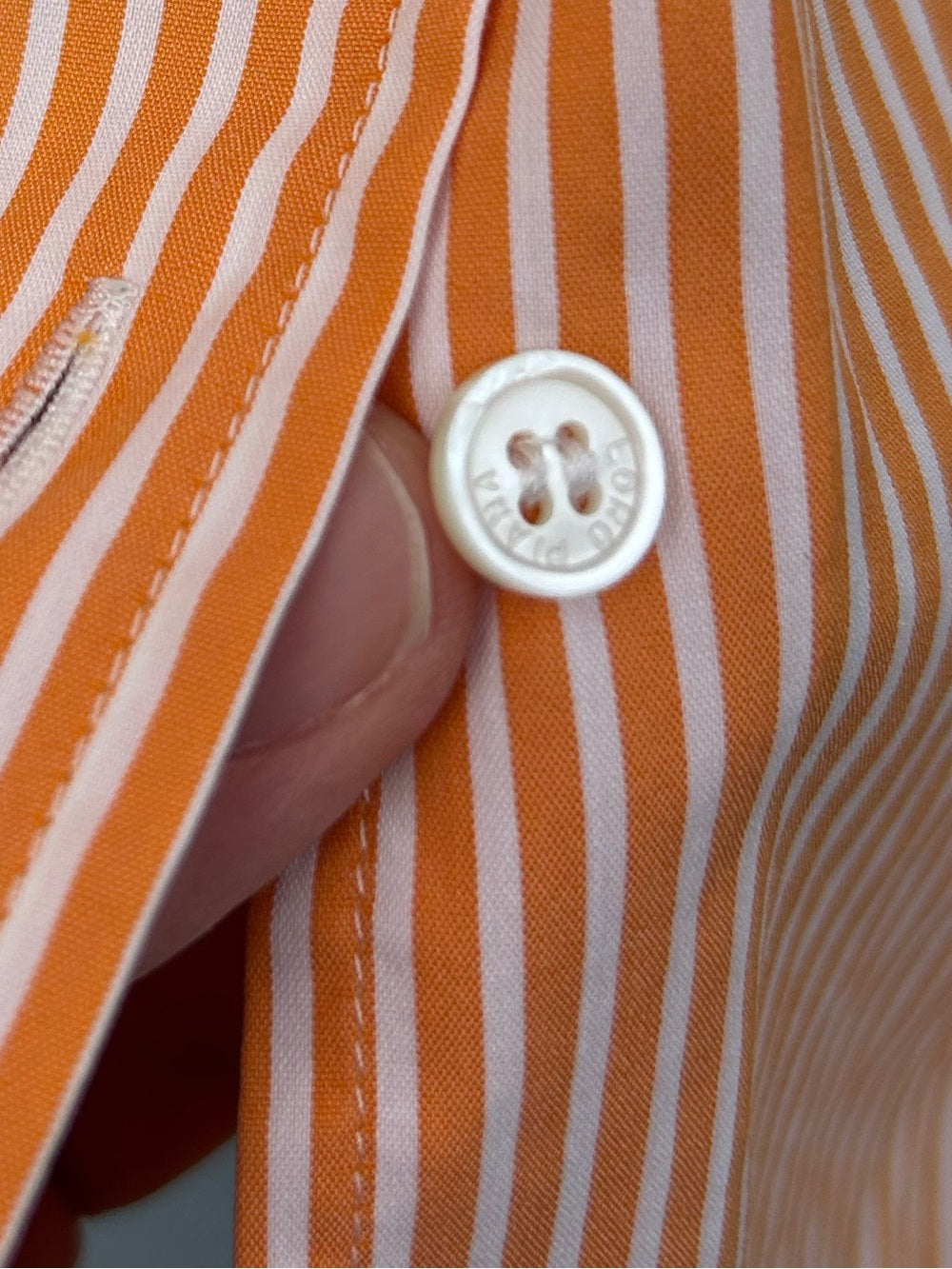 Loro Piana Classic Striped Buttondown, size 46 (they say 10, I say 8)