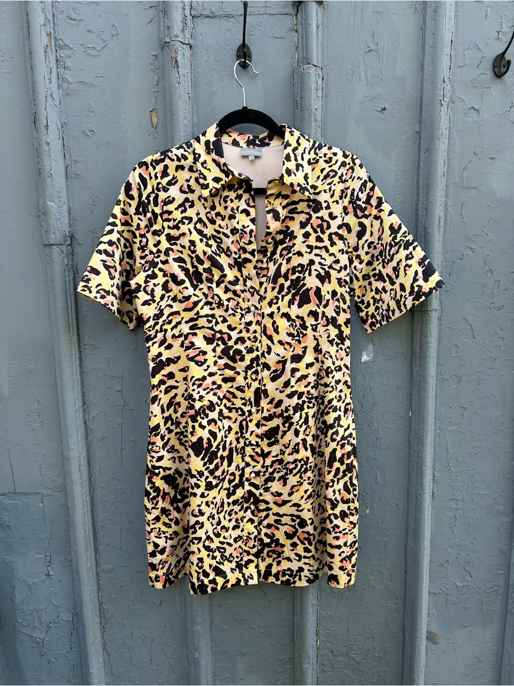 Oliver Bonas Leopard Print Shirt Dress, size 4