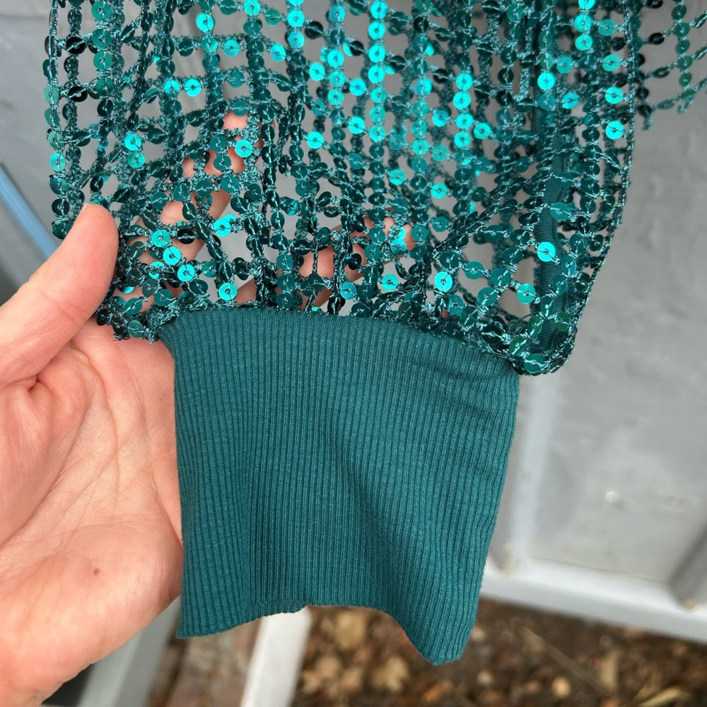 Pilcro Long-Sleeve Sequin Top, Medium