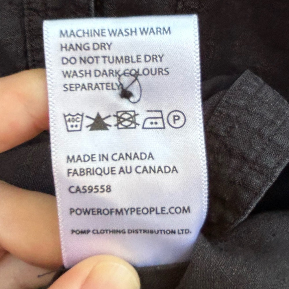Power of my People black Wayward Fit Ss button up shirt, size xxs