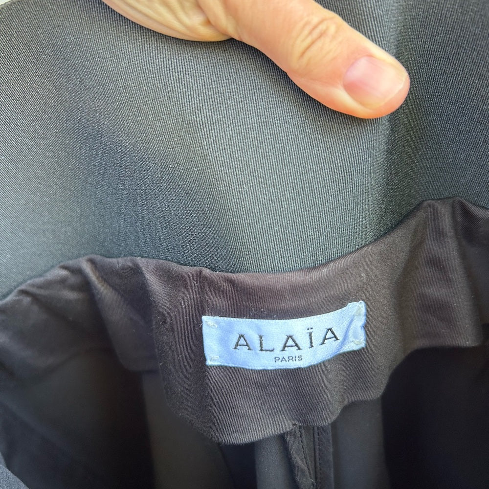 Alaïa Archetypes Belted Wide Leg Trousers, size 40