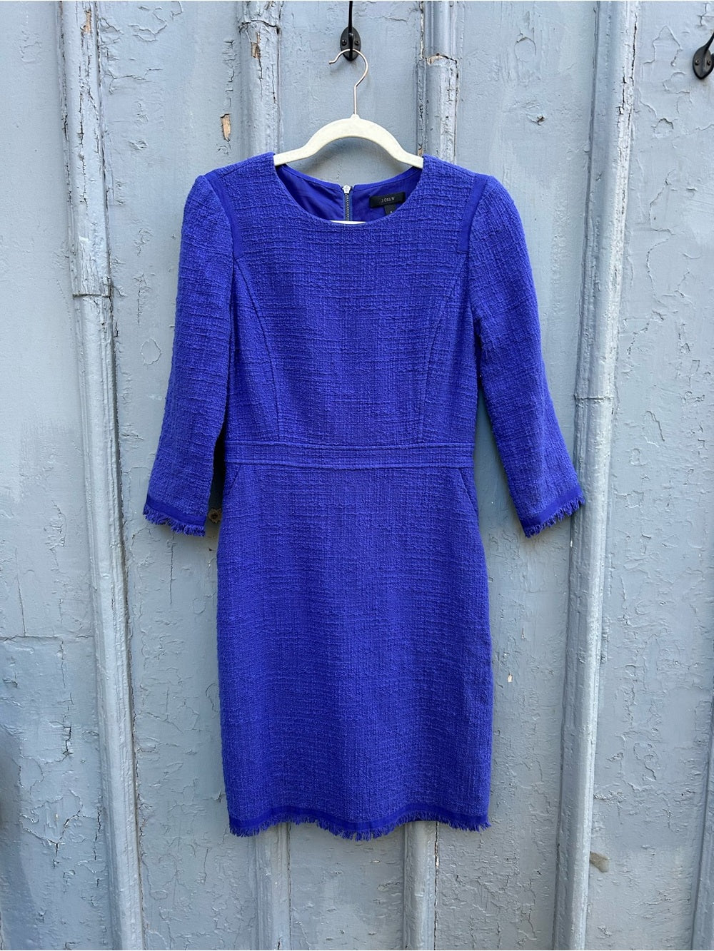 J Crew Periwinkle Tweed Shift Dress, size 6