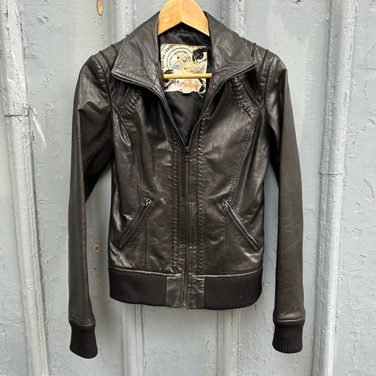 Danier "Blink" Black Moto Leather Jacket, XXS