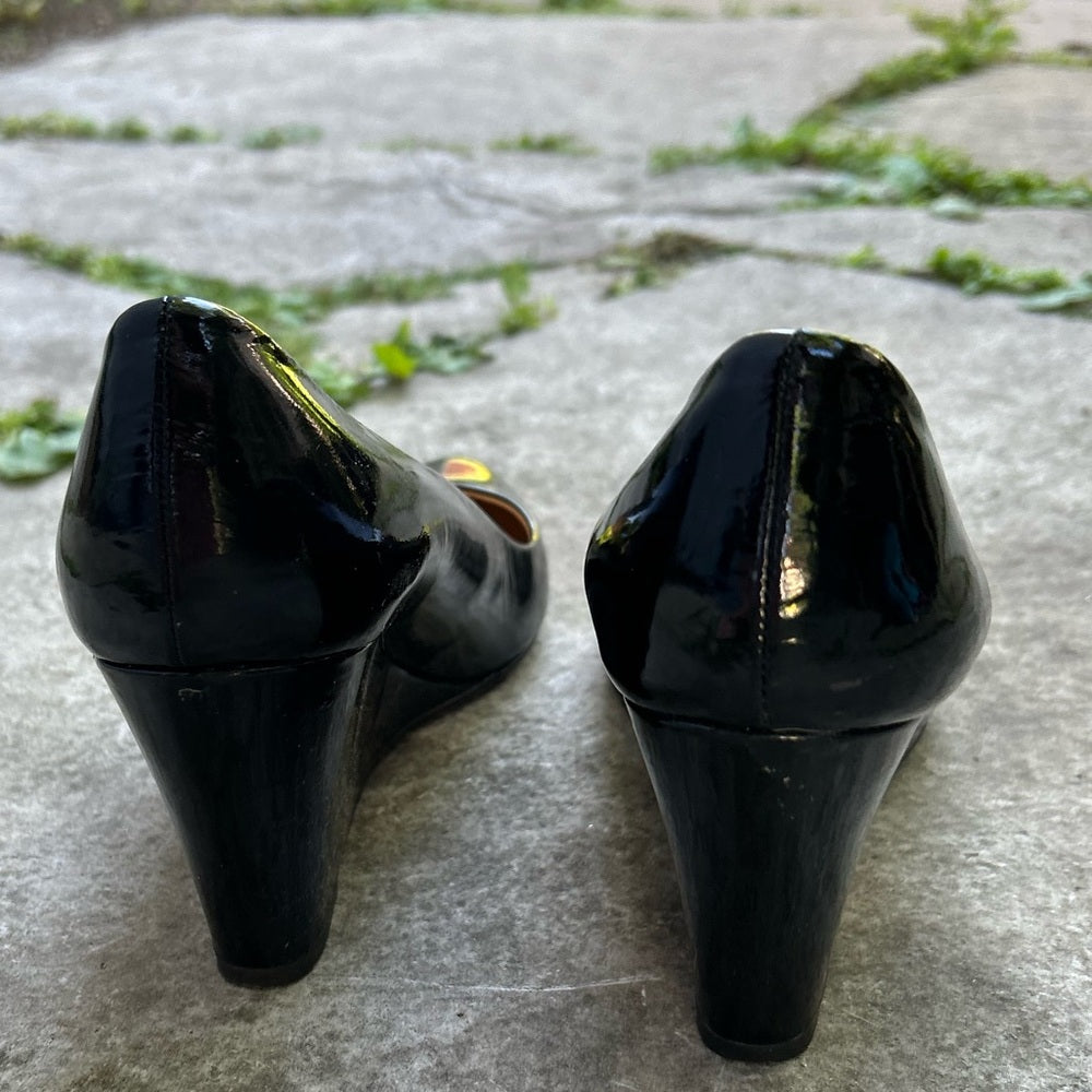 J. Crew Sylvia Patent Leather Wedges size 8.5