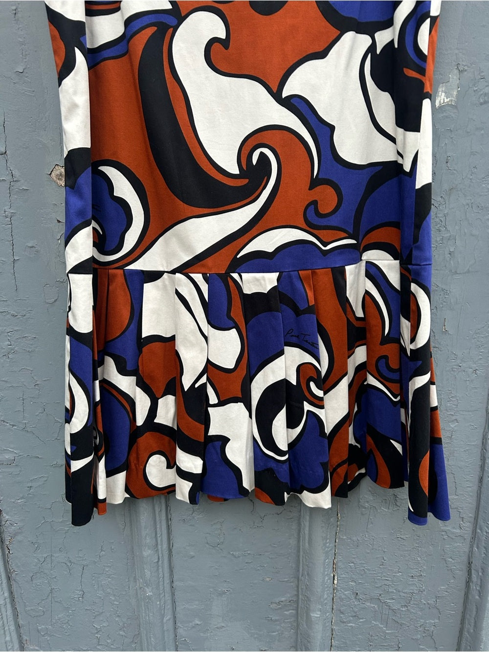 Pink Tartan Vintage Print Drop Waist Dress, Size 6