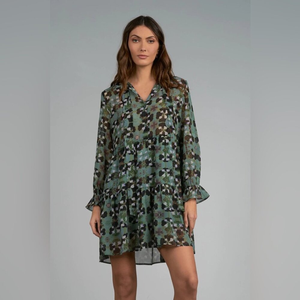 Elan Green Orchid Mini Dress, BNWT, size Small