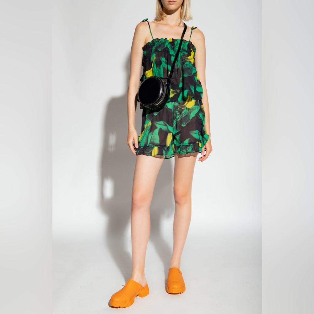 Ganni Cami & Shorts Tropical Print set, Small