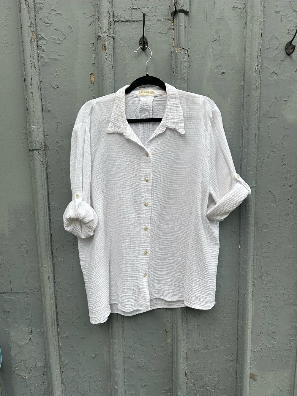 4our Dreamers textured cotton gauze blouse, size 1X