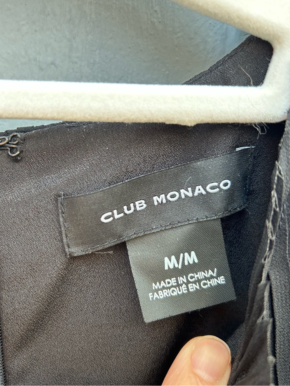 Club Monaco Pleated black sleeveless blouse, M