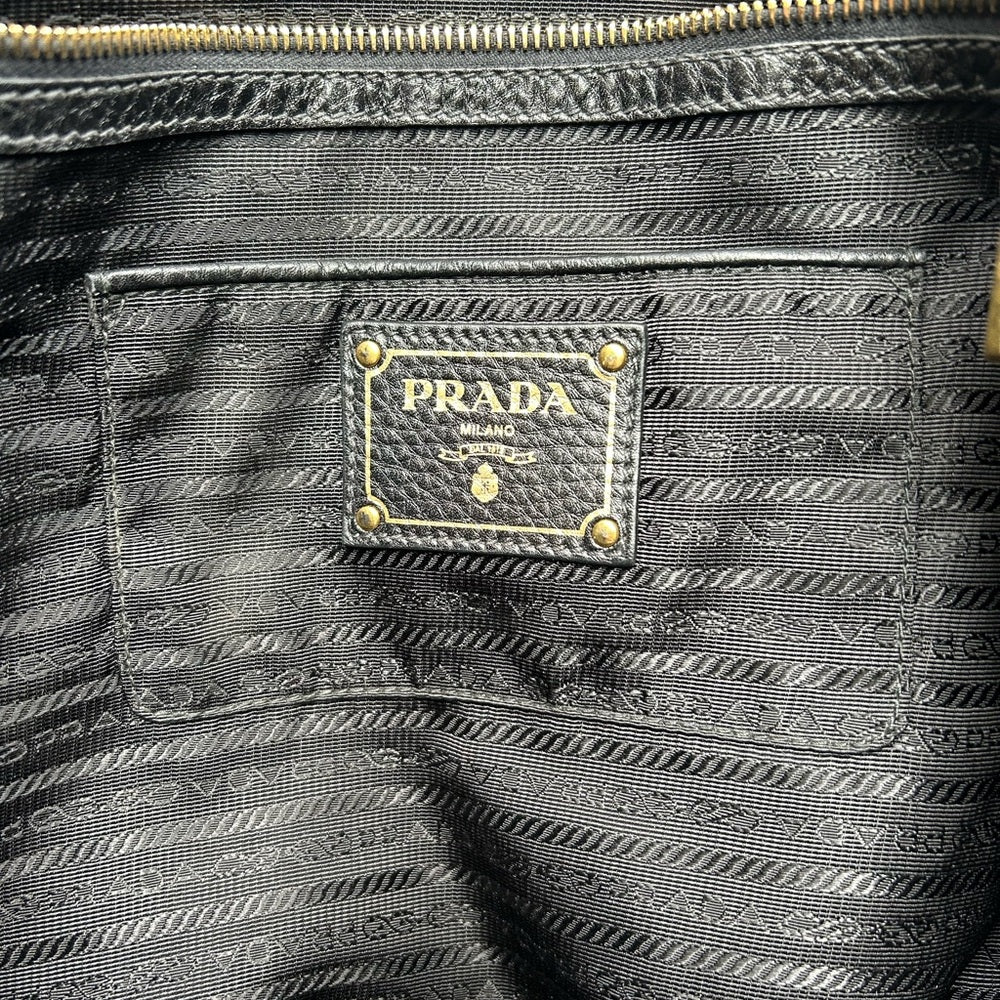 Prada Vitello Daino Zippy Shopping Bag Nero, 17.5” x 13.5” x 6”
