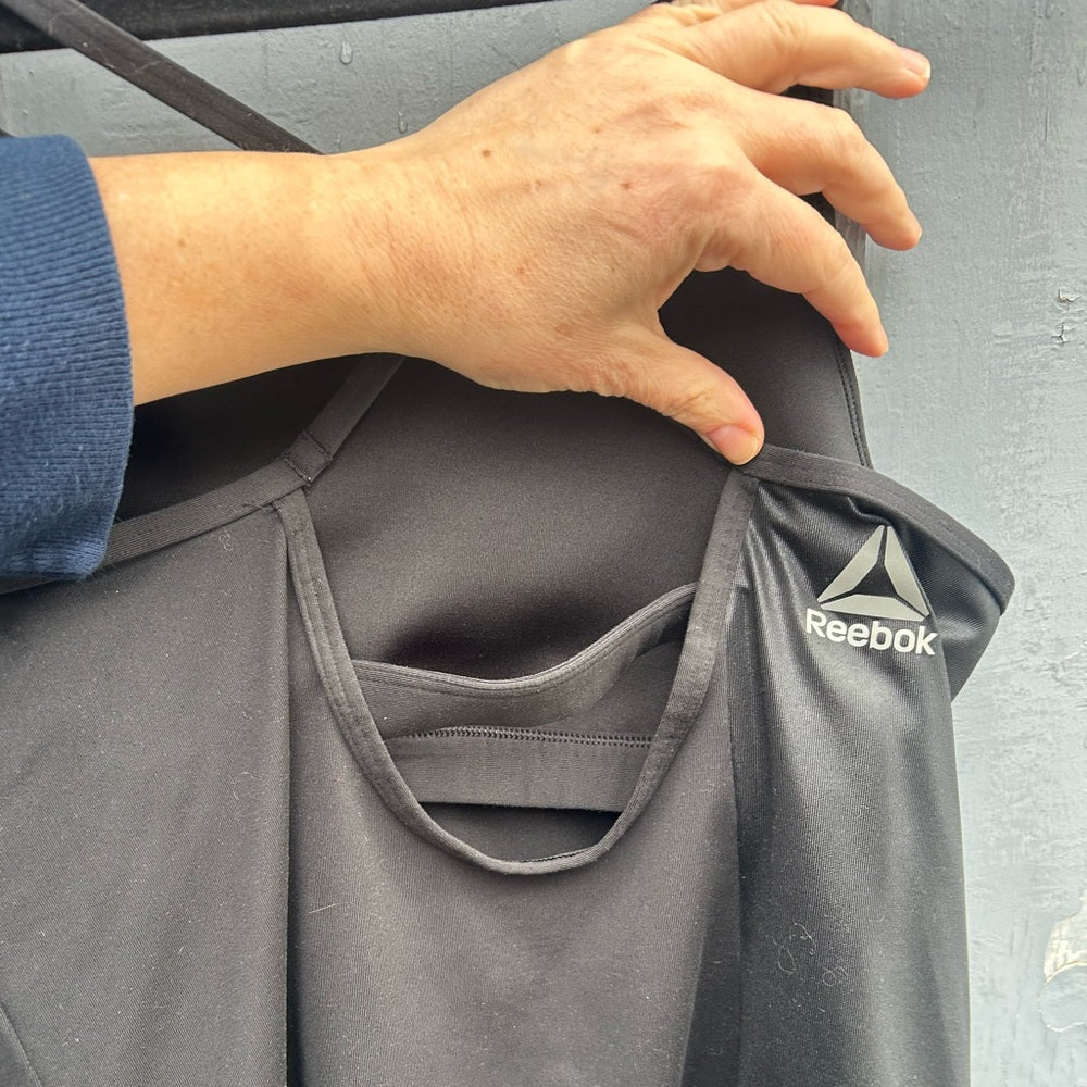 Reebok Strappy black tank, size M