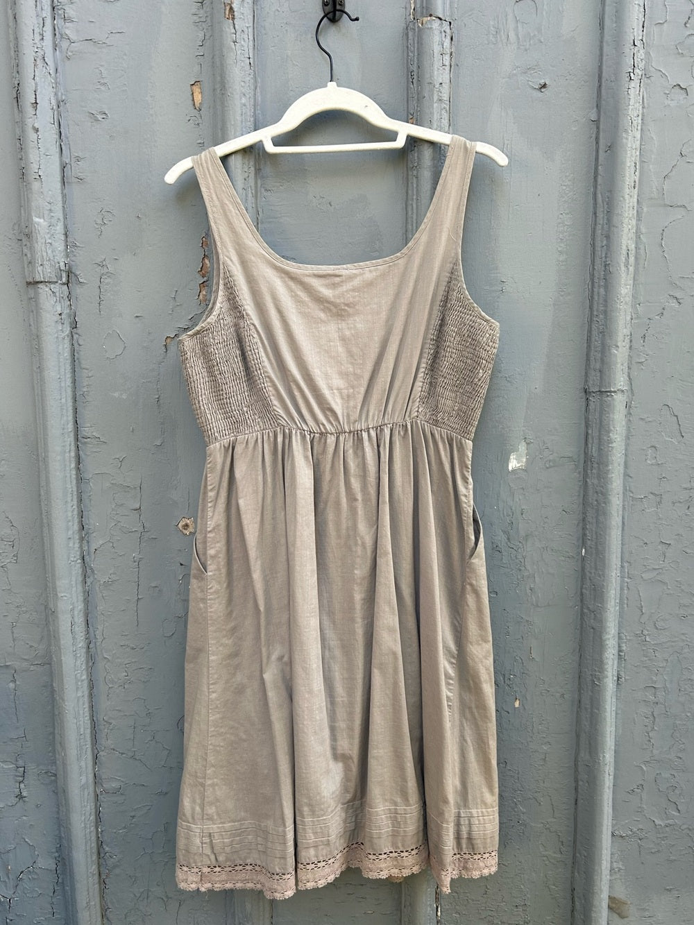 Anthropologie Maeve Grey Cotton sleeveless dress, Small