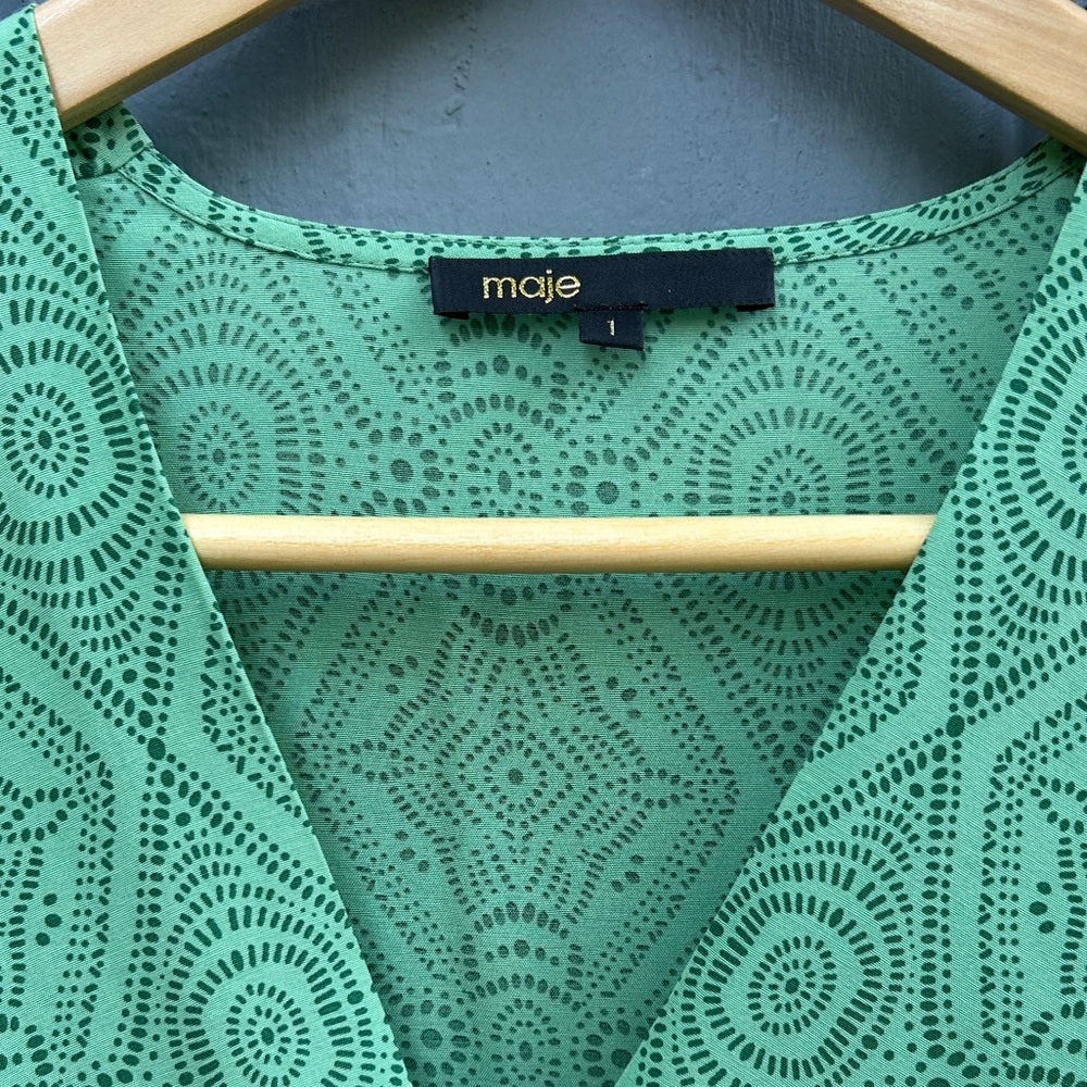 Maje Limaro Graphic-Print Woven Blouse, size 1 (Small)