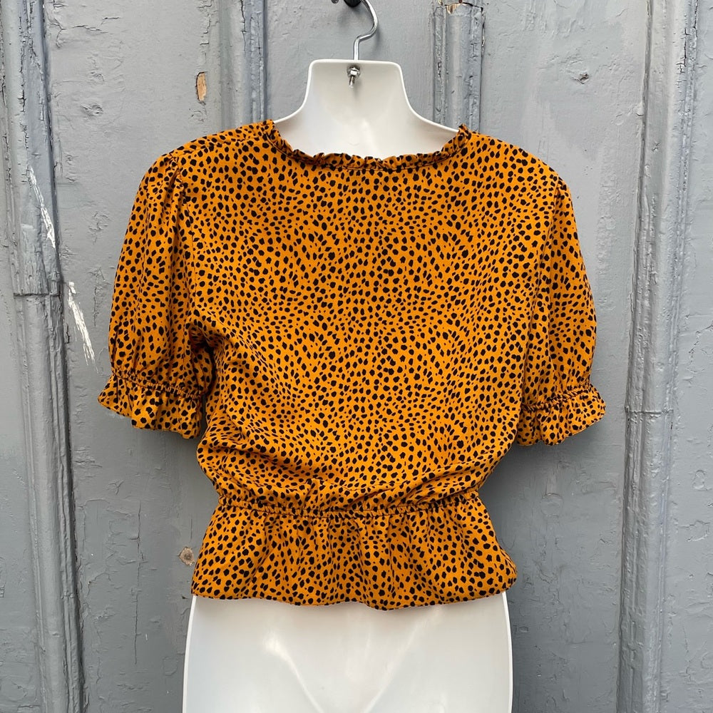 TopShop Cheetah Print Blouse, size 4