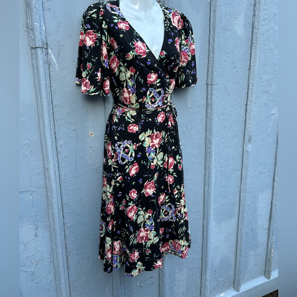 Reformation Laurel Bloom floral midi wrap dress, size XS