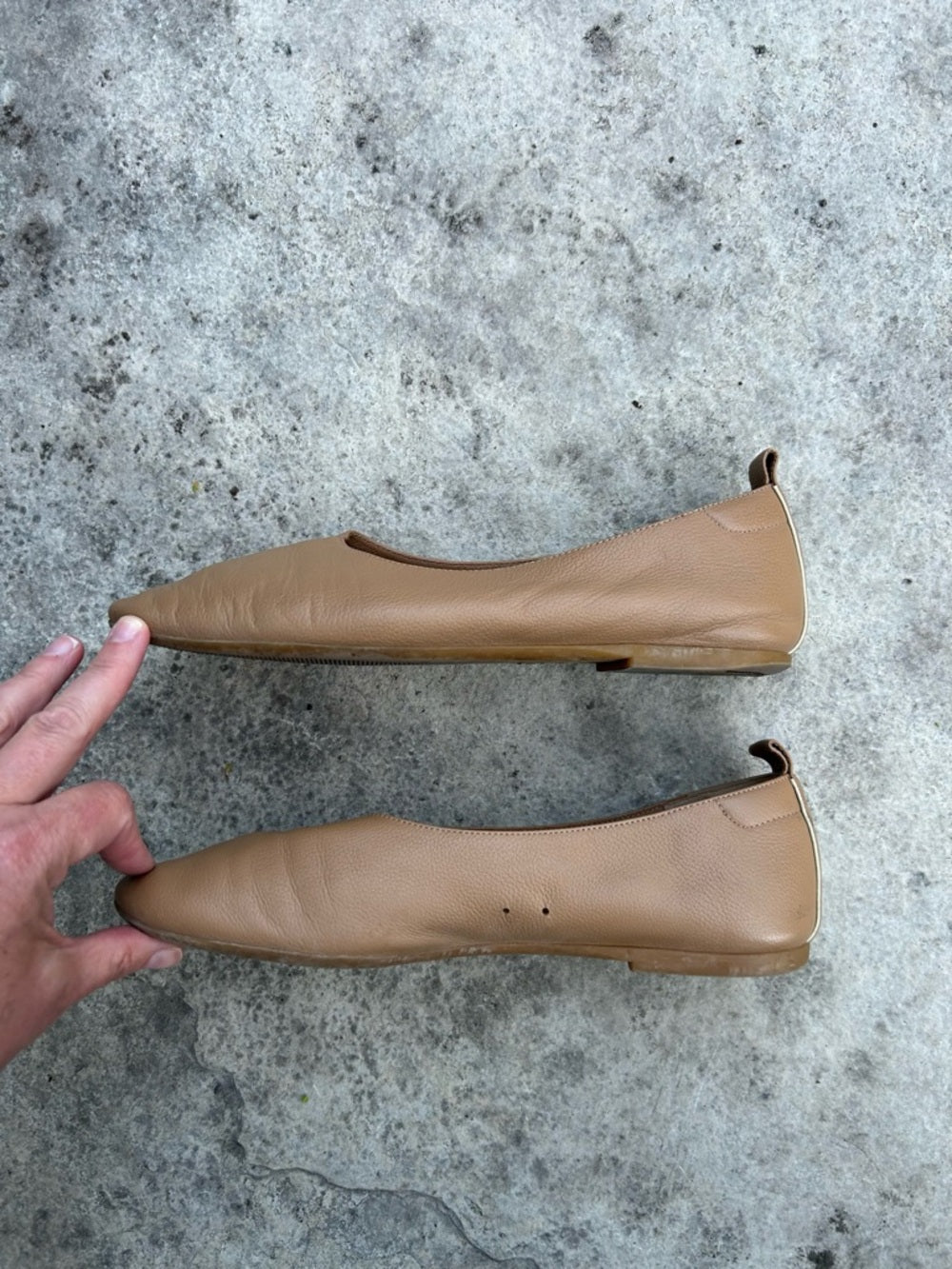 Everlane The Day Glove Leather Ballet Flats in Taupe, Womens Size 8.5
