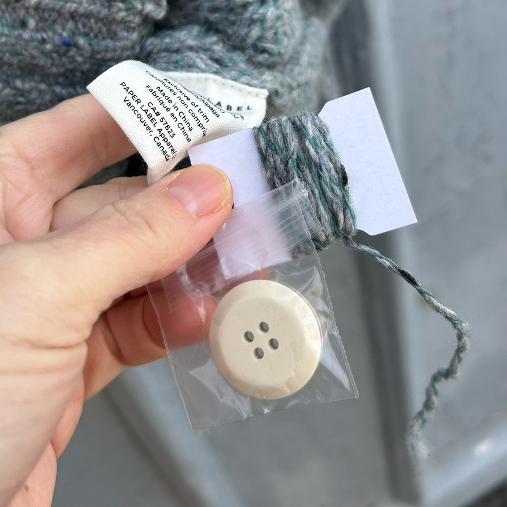 Paper Label Lynn Grey Wool/alpaca Cardigan, size M