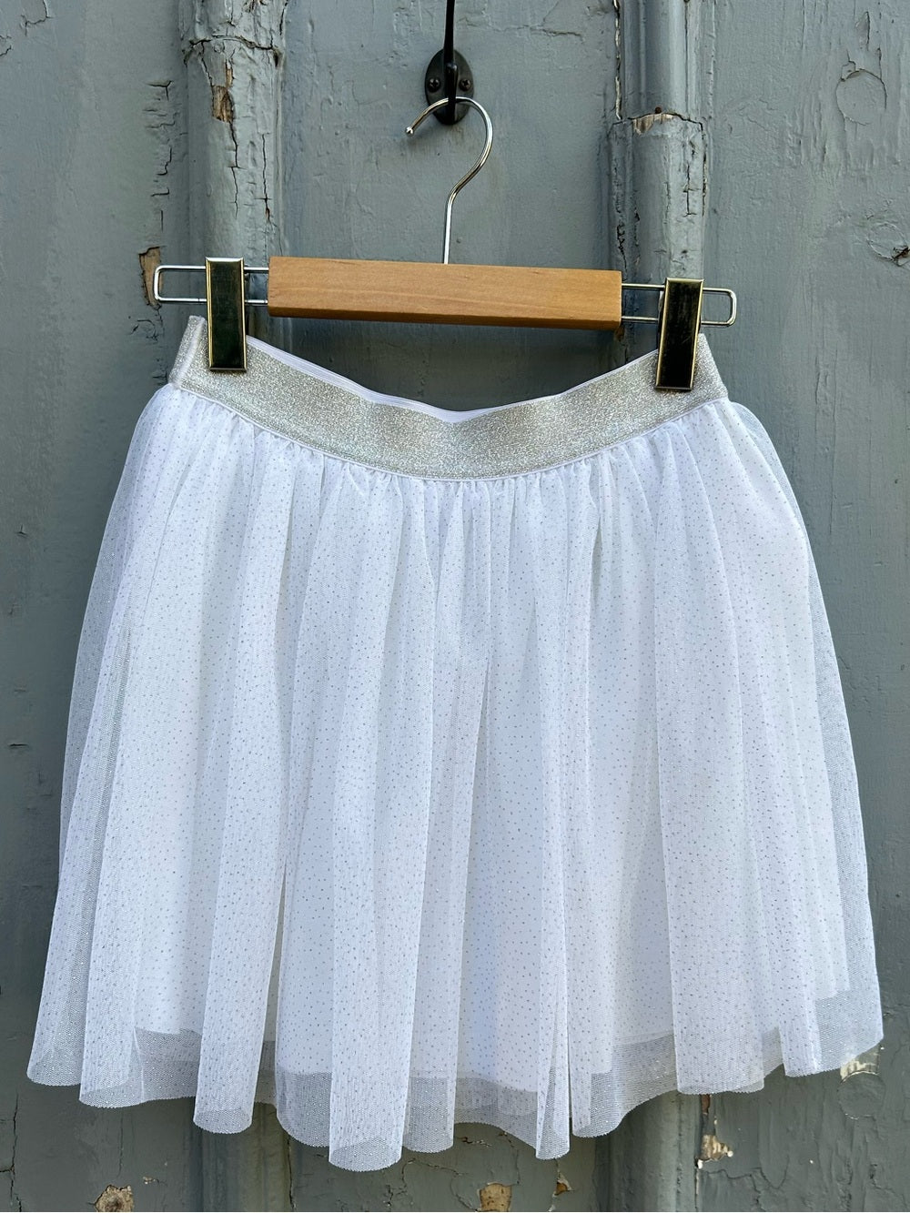 petit bateau silver tulle skirt, size 12