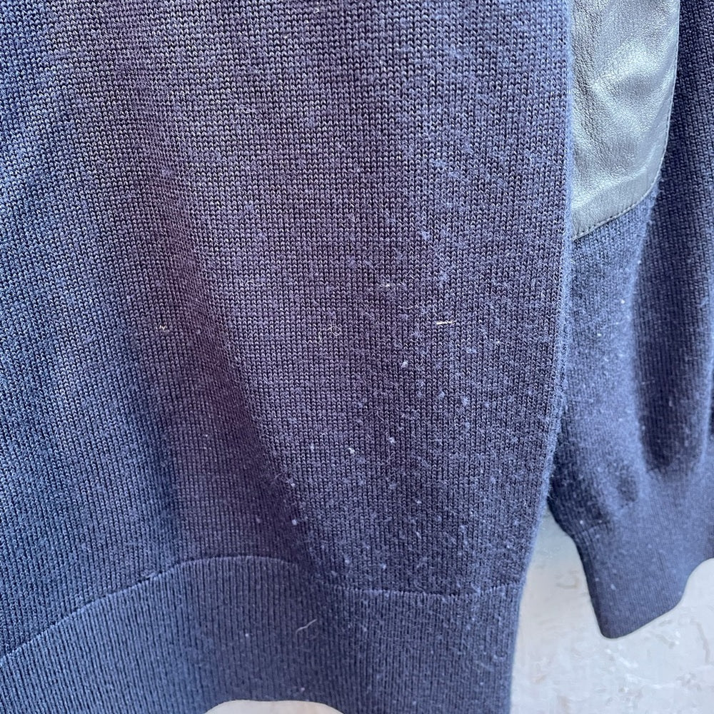 John Varvatos LUXE Navy Wool Hoodie Sweater, size XXL