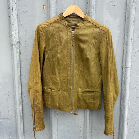 Danier tan leather moto Jacket, size xs