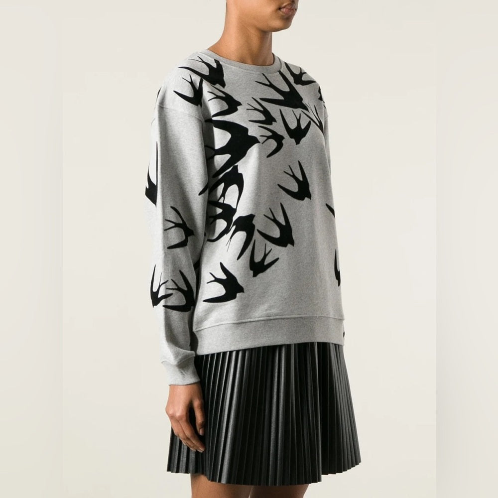 MCQ Alexander MCQueen Swallow Print Sweatshirt, size Small