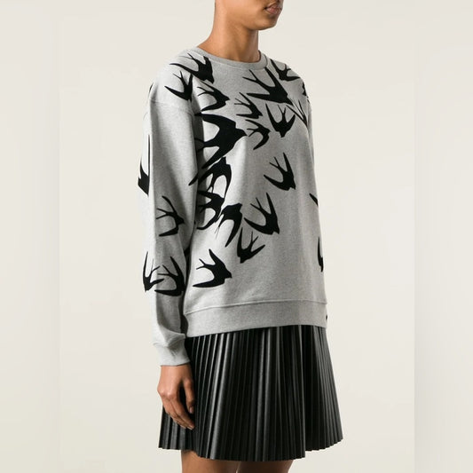 MCQ Alexander MCQueen Swallow Print Sweatshirt, size Small