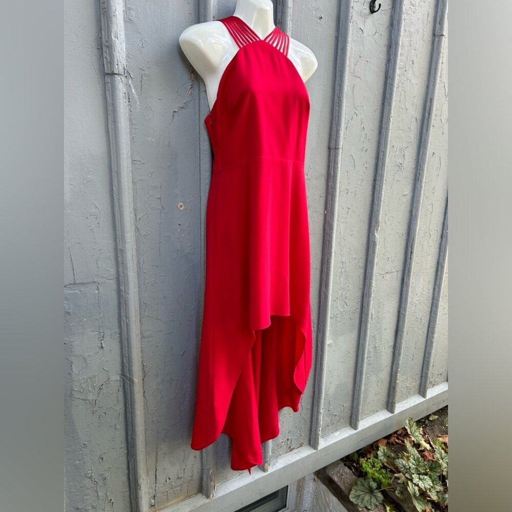 Halston Heritage Red High Low Dress, size 6