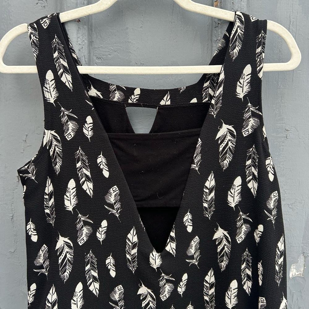 Cherry Bobin black & white feather tank, size S